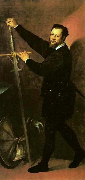 Portrait of a man with a sword